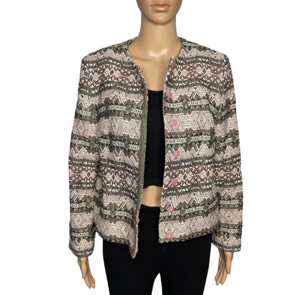 Women Tahari  longsleeves tweed multi colour blazer/jacket size 8